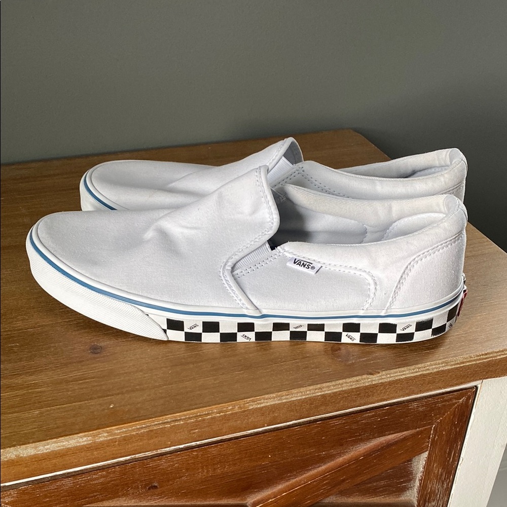 Vans White Slip-On Sneakers